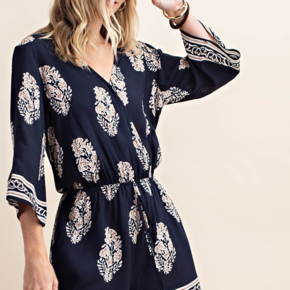 Navy Blue Romper - Picture 2 of 3